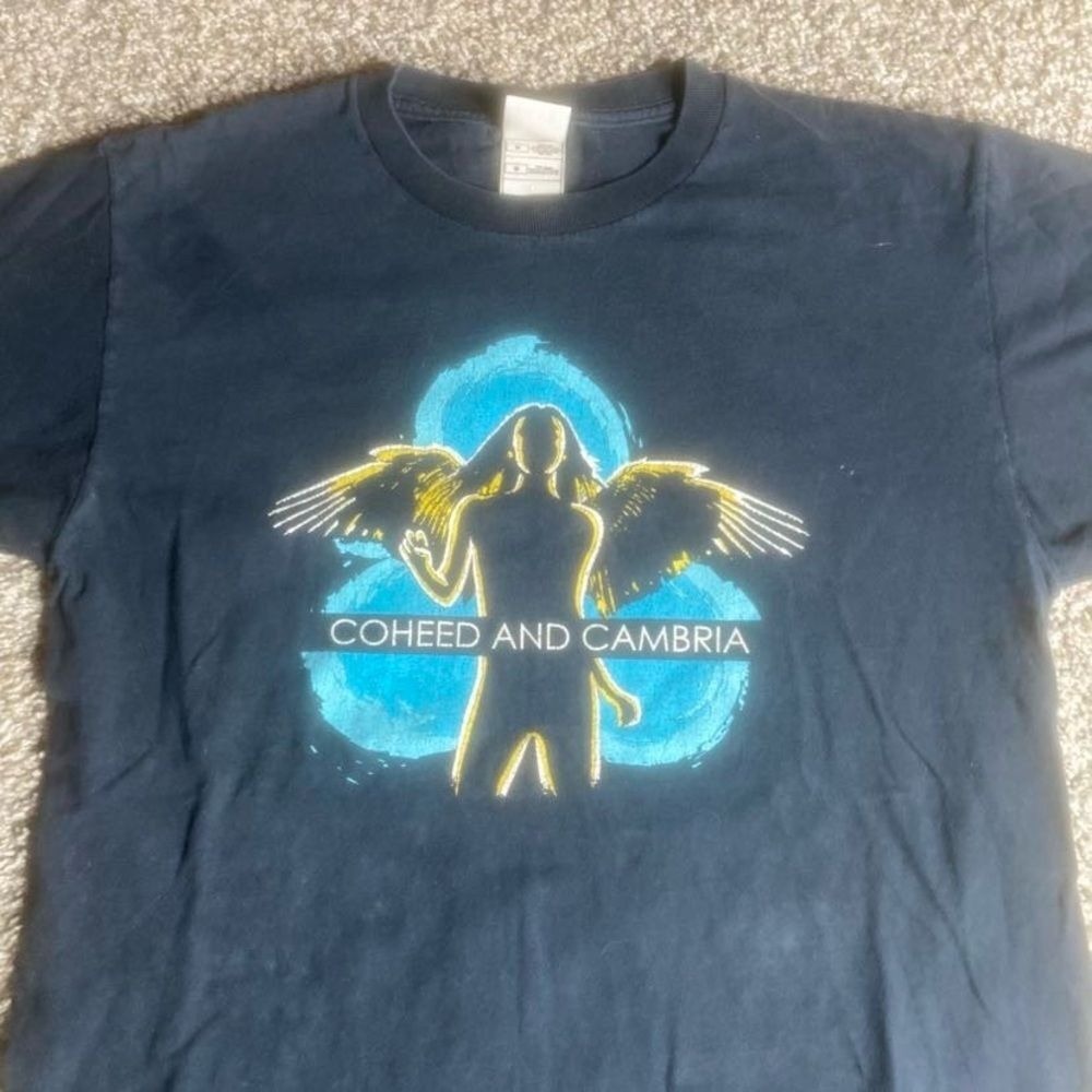 Vintage Coheed And Cambria Shirt Mens Medium Black Y2K Band Tee Rock Angel Metal - Picture 2 of 7